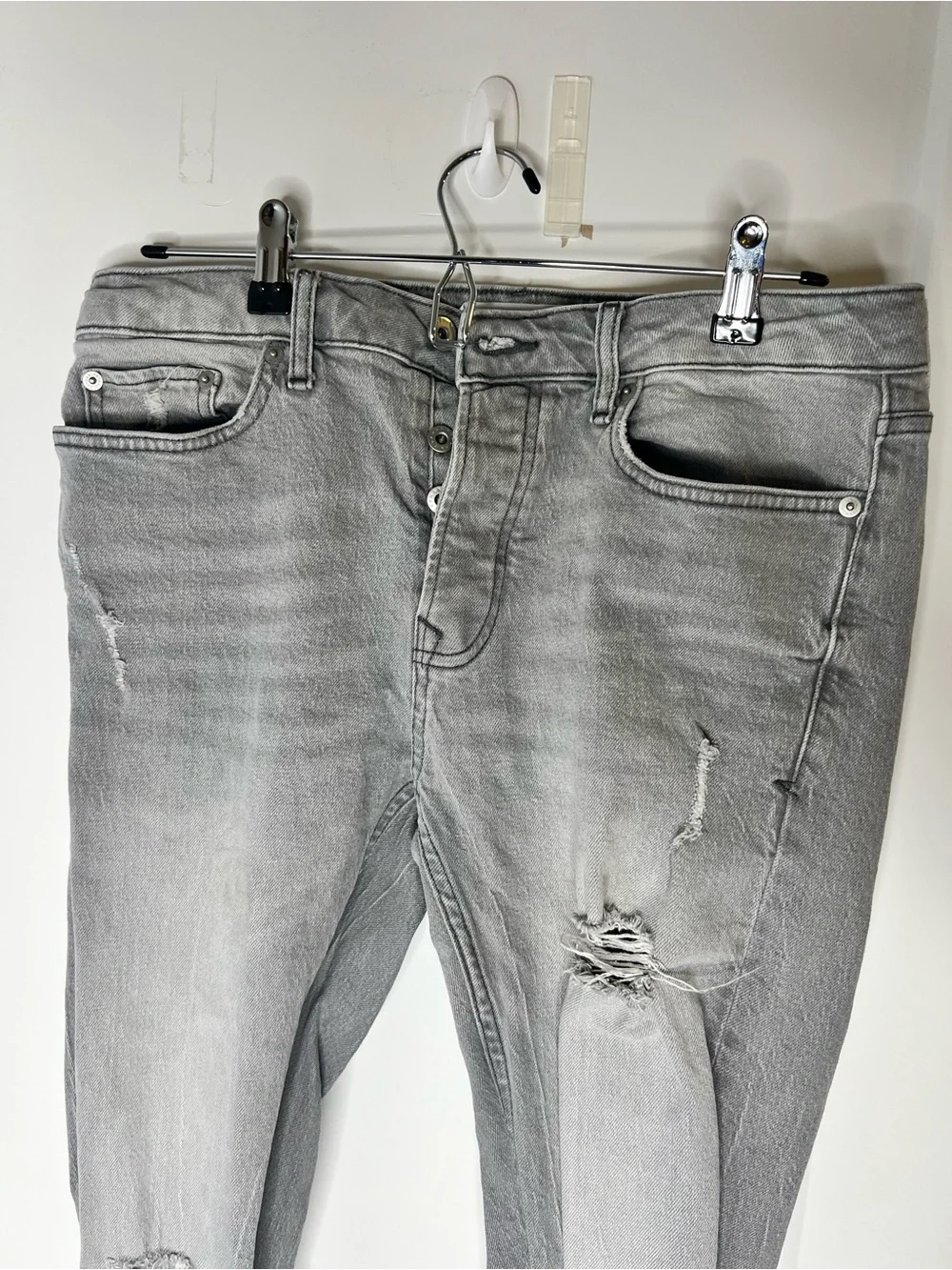 Topman Light Gray Stretch Skinny Jeans